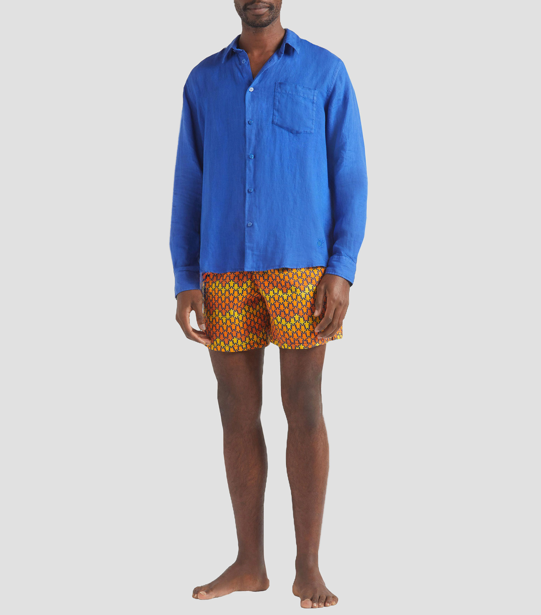 Camisa de lino de manga larga Hombre